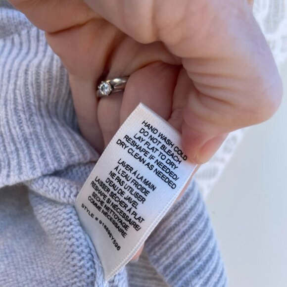 Rebecca Taylor Illusion Scalloped Lace Gray Wool Boho Chic Sweater Size Small/XS - Picture 8 of 8